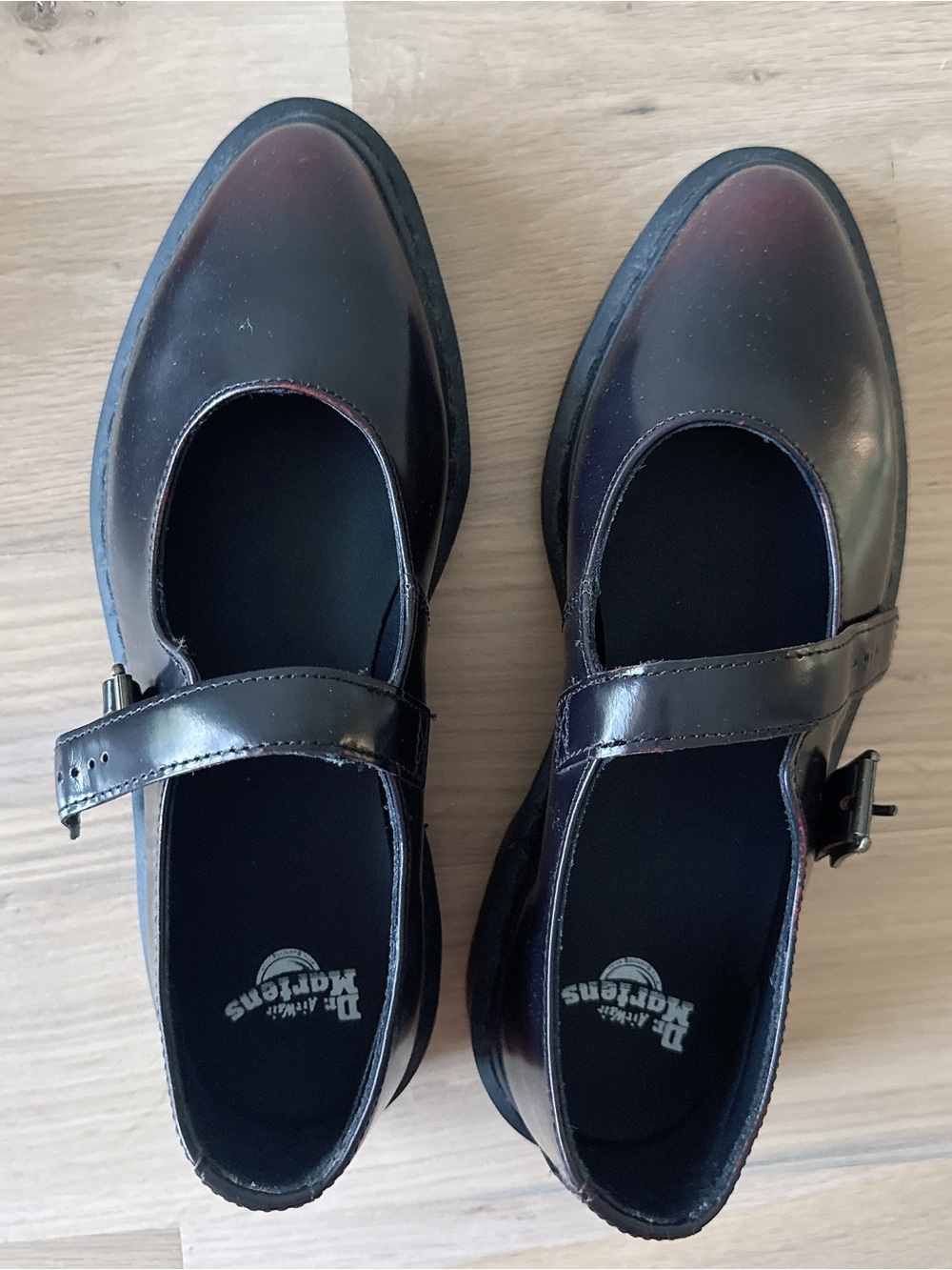 NIB Dr. Martens Elphie Mary Jane Flats in Cherry Red Arcadia - Picture 3 of 11